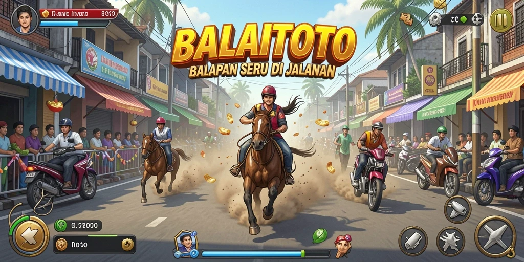 Tangkapan layar menunjukkan aksi balapan seru di BALAITOTO