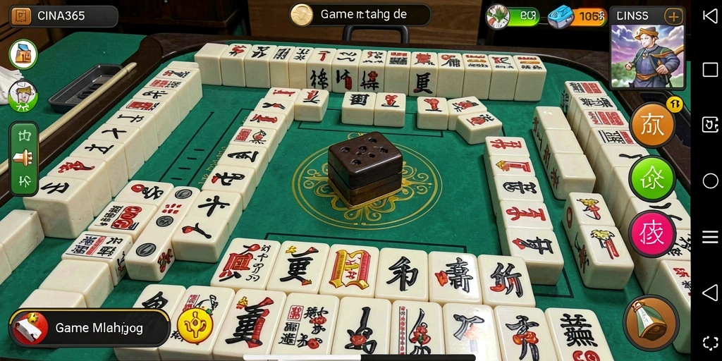 Tampilan menarik dari gameplay CINA365 yang menampilkan strategi Mahjong.