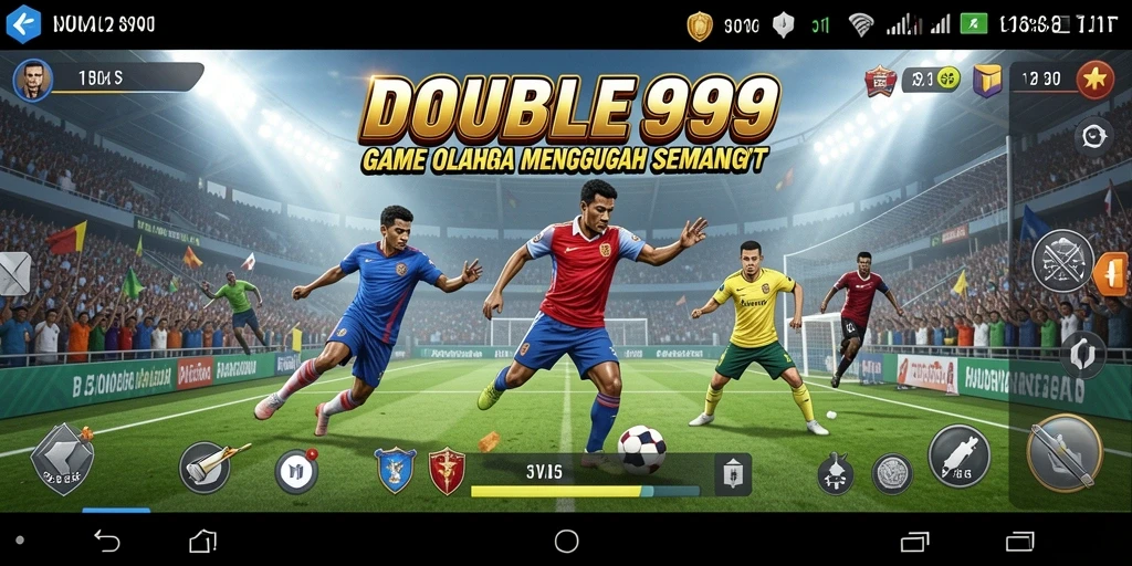 Screenshot utama dari gameplay olahraga yang mendebarkan.