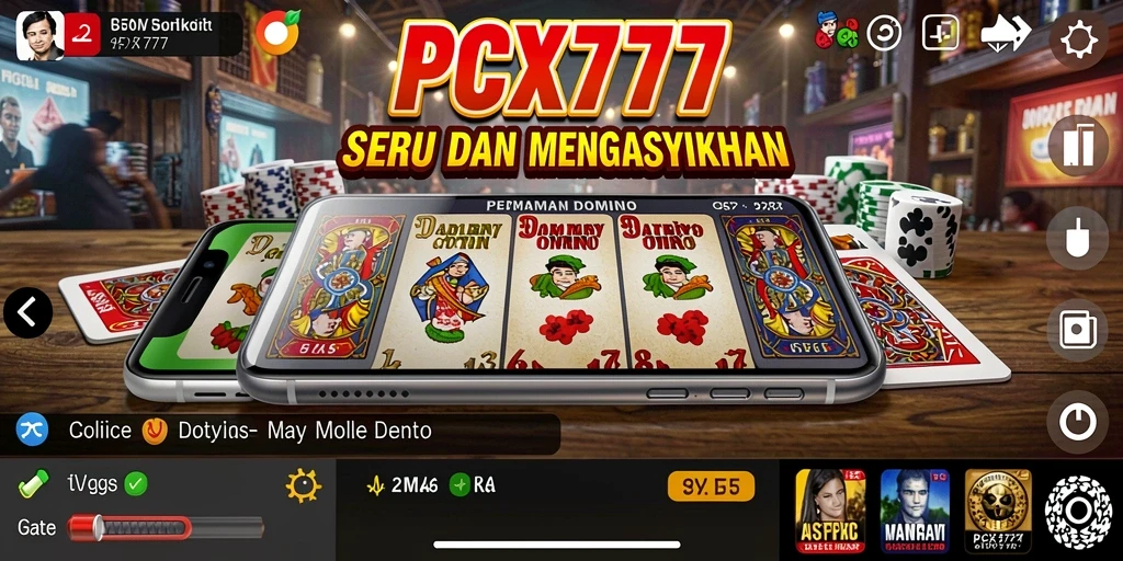 Tampilan gameplay seru dari PCX777 dalam permainan domino.