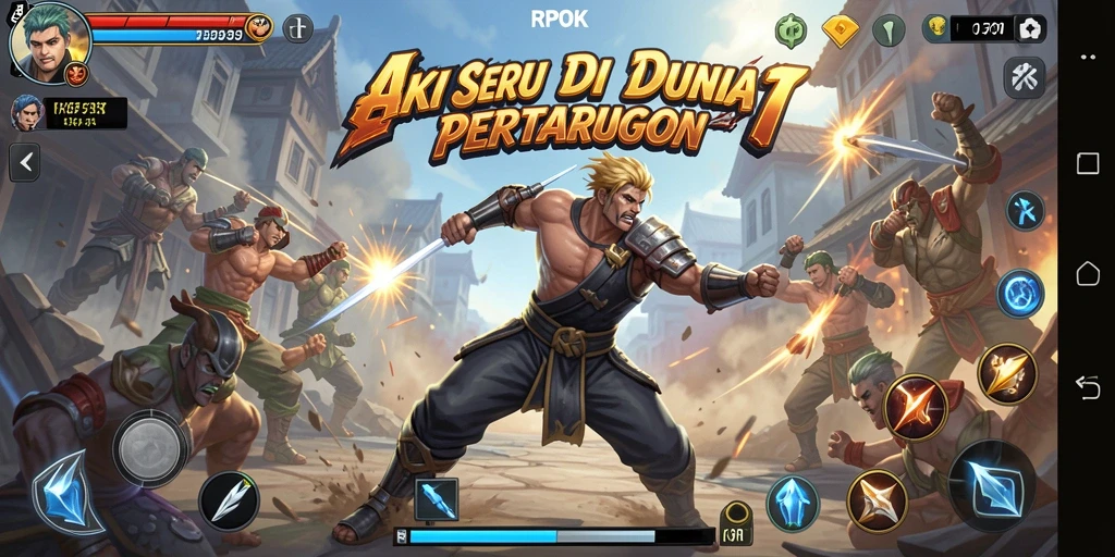 Tangkapan layar RPOK menampilkan aksi seru karakter bertarung.