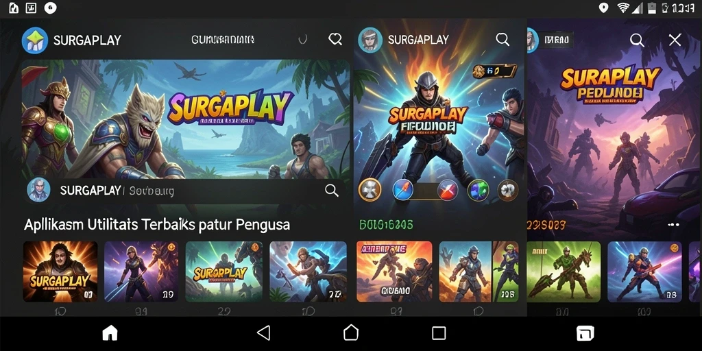 Tampilan antarmuka SURGAPLAY yang bersih dan efisien