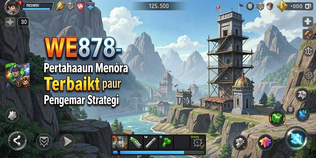 Tampilan gameplay menara pertahanan yang menegangkan dan strategi intens.